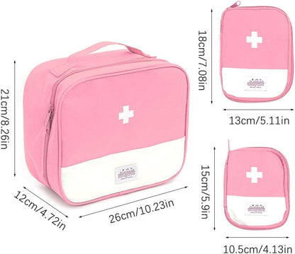 3-Piece Portable First Aid Storage Bag Set