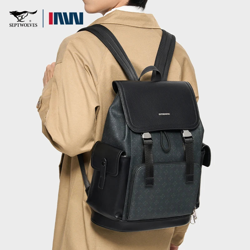 Stylish Leather Travel & Laptop Backpack