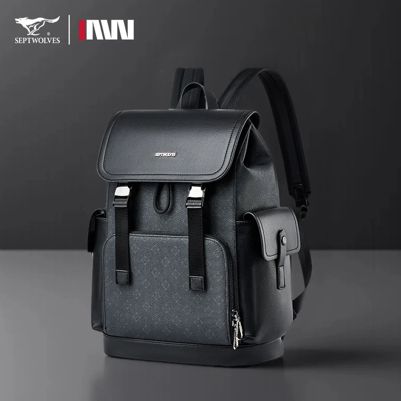 Stylish Leather Travel & Laptop Backpack