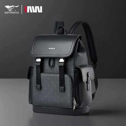 Stylish Leather Travel & Laptop Backpack