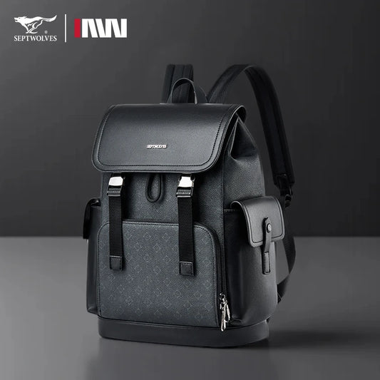 Stylish Leather Travel & Laptop Backpack