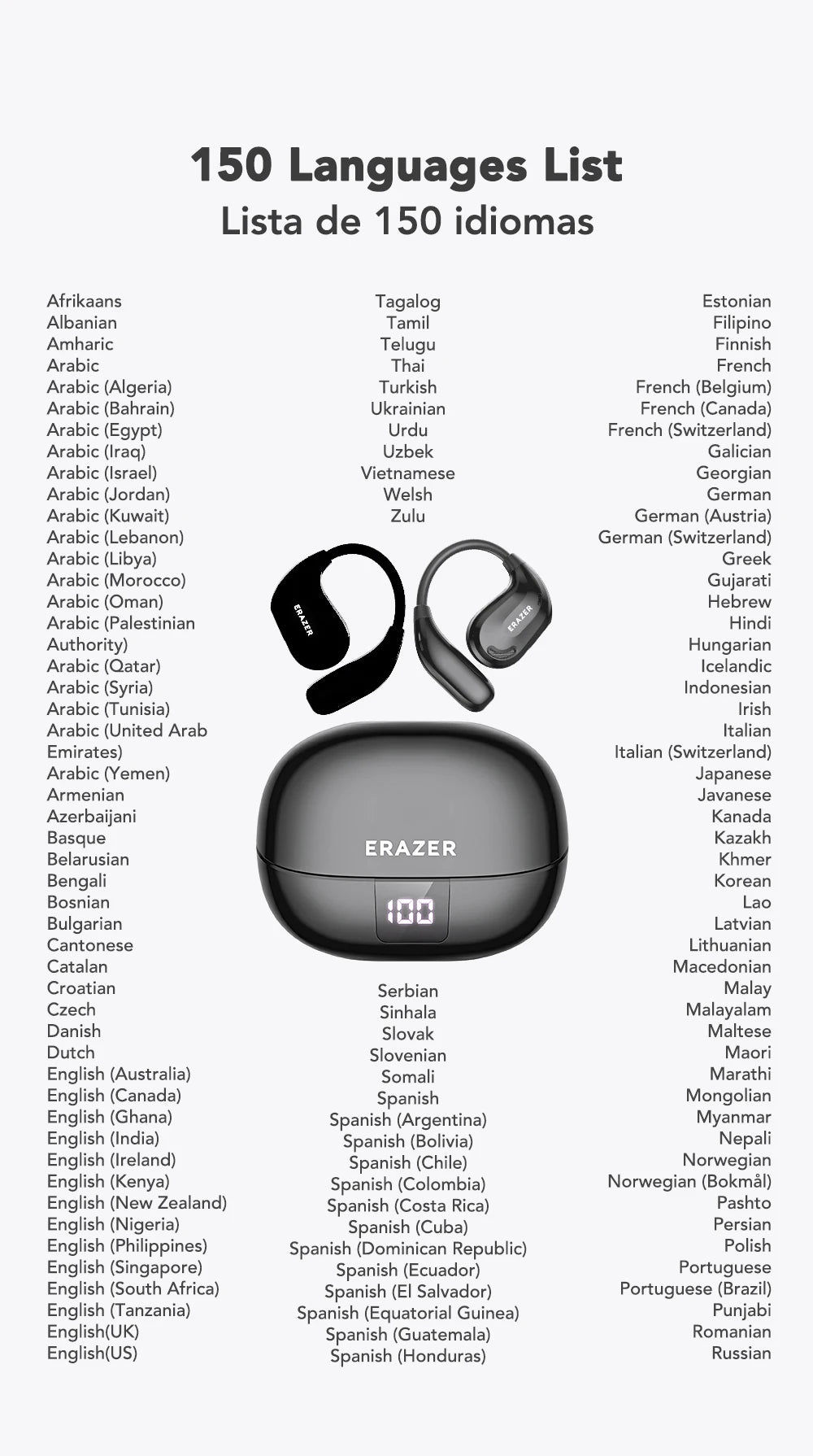 AI-Instant Translator Bluetooth Earbuds 134 Languages