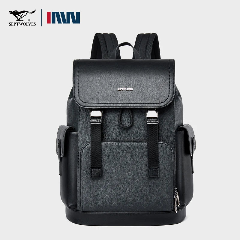 Stylish Leather Travel & Laptop Backpack