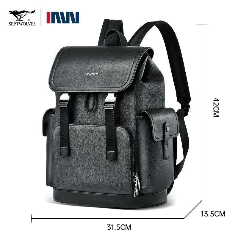 Stylish Leather Travel & Laptop Backpack