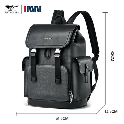 Stylish Leather Travel & Laptop Backpack